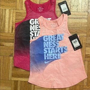 Nike Girls' Graphic Tank Tops - Hot Pink and light pink NWT 6x